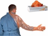 Untersuchungshandschuhe sensitive (orange)  – mit Schulterschutz und Kopfschlaufe